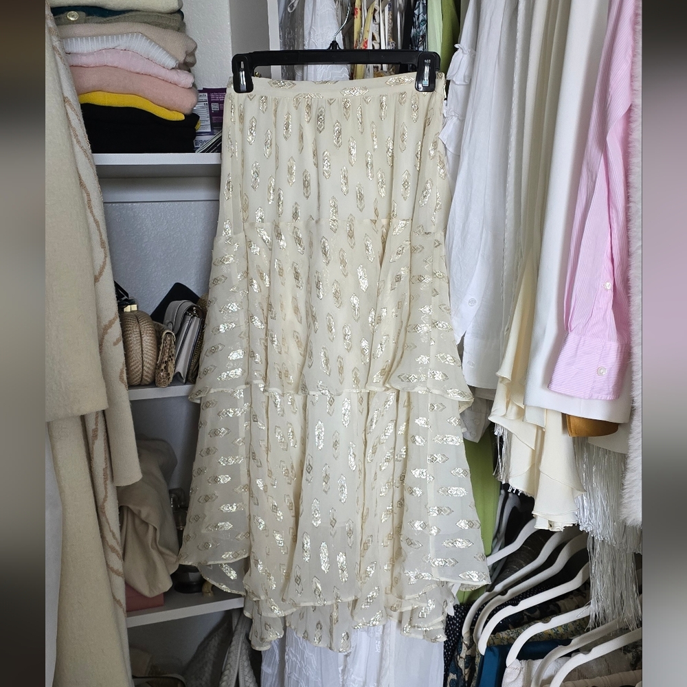 Love Shack Fancy Silk Midi Skirt